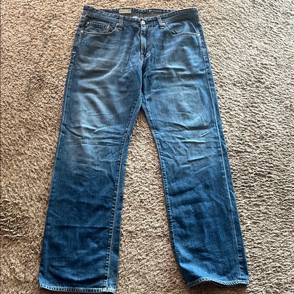 Ag Adriano Goldschmied Relaxed Blue Jeans with Natural Wear
